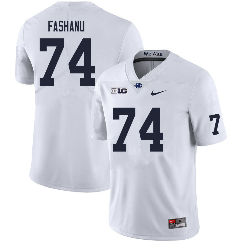 Men #74 Olu Fashanu Penn State Nittany Lions College Football Jerseys Sale-White